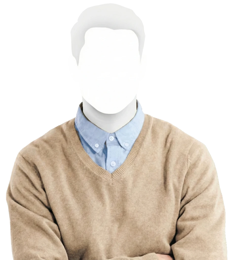 männliche Person mit blanko Gesicht