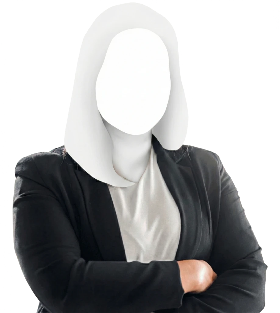 weibliche Person mit blanko Gesicht