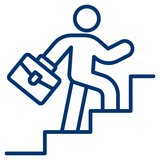 icon Karriereleiter aufsteigen blau