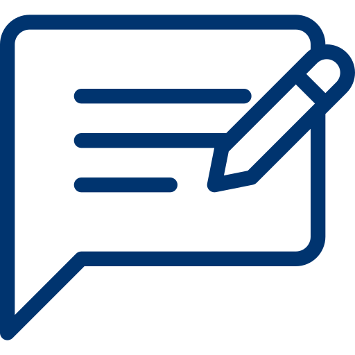 icon Textfeld mit Stift blau