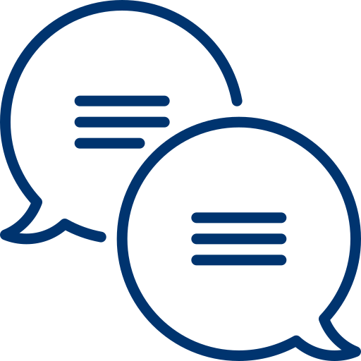 icon Sprechblasen blau