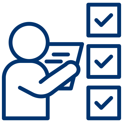 Icon Liste abhaken blau